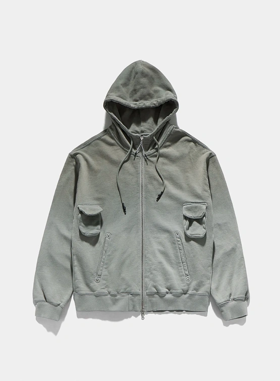 Зип-худи UNAFFECTED Dyed 4P Zip-Up Sage Green