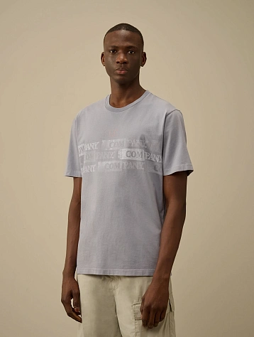 Футболка C.P. Company 24/1 Jersey Horizontal Logo Lavander Violet