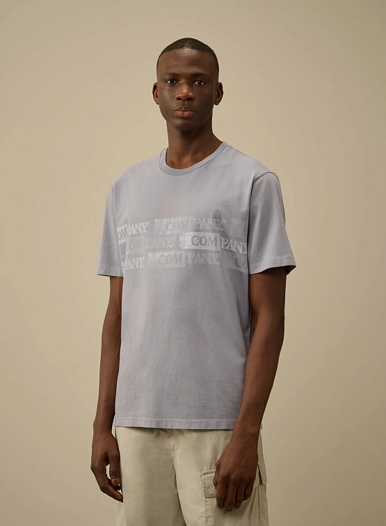 Футболка C.P. Company 24/1 Jersey Horizontal Logo Lavander Violet