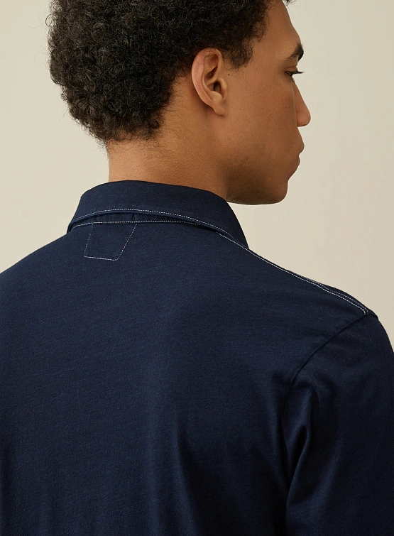 Поло C.P. Company Indigo Jersey Polo Shirt Denim Blue