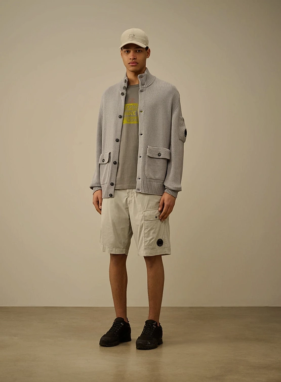 Футболка C.P. Company 24/1 Jersey Horizontal Logo Smoked Pearl