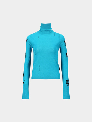 Женский лонгслив Andersson Bell Augen Flocking Inner Knit Blue