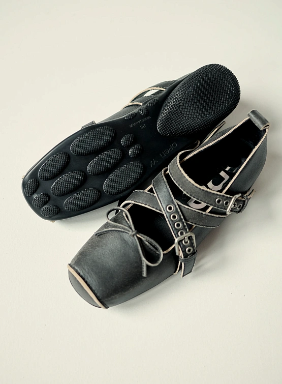 Женские Балетки OPEN YY Cross Buckle Ballet Flats Grey