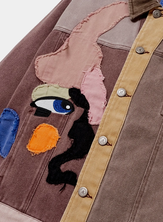 Джинсовая куртка KidSuper Patchwork Face Brown