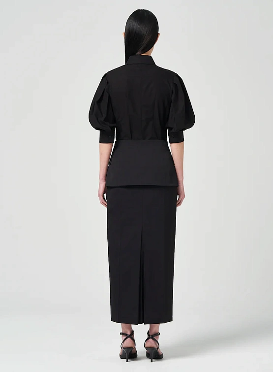 Женская рубашка JUUN.J Volume Sleeve Slim Blouse Black