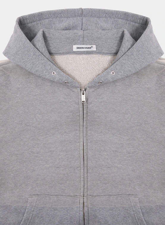 Зип-худи UNDERCOVER Fleece Nylon Tulle Layered Top Grey