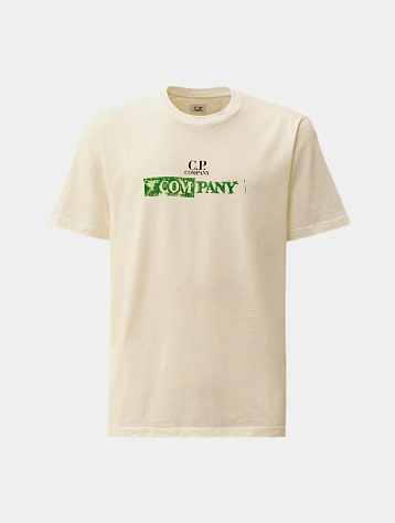 Футболка C.P. Company 24/1 Jersey Logo Gauze White