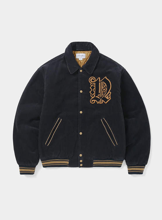Бомбер thisisneverthat Fortuna Corduroy Varsity Jacket Navy