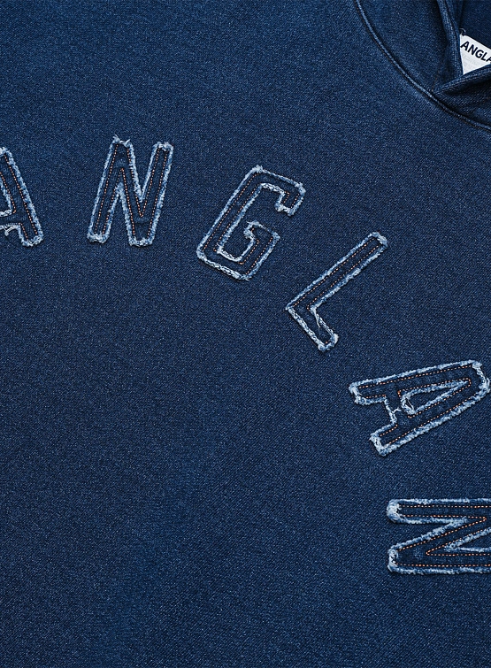 Худи ANGLAN Applique Heavy Sweat Hoodie Indigo Denim