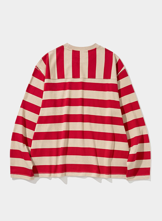 Лонгслив Uniform Bridge Stripe Border L/S Tee Red