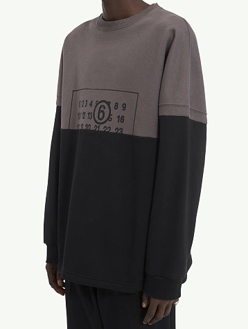 Свитшот MM6 Maison Margiela Split Number Logo Grey/Black