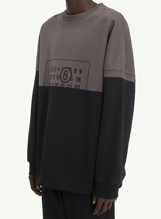 Свитшот MM6 Maison Margiela Split Number Logo Grey/Black