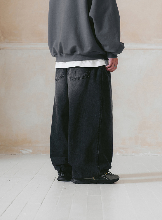 Джинсы ANGLAN Tin Denim Washing Balloon Pants Black Denim