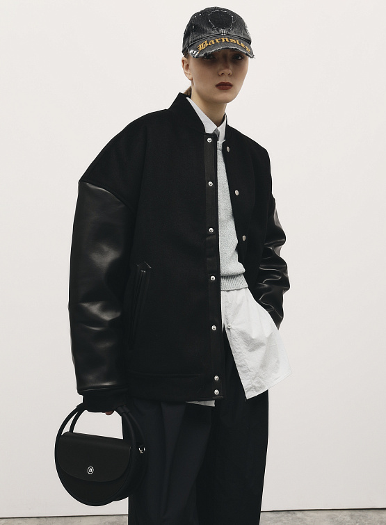 Бомбер ARNODEFRANCE Varsity Jacket Black