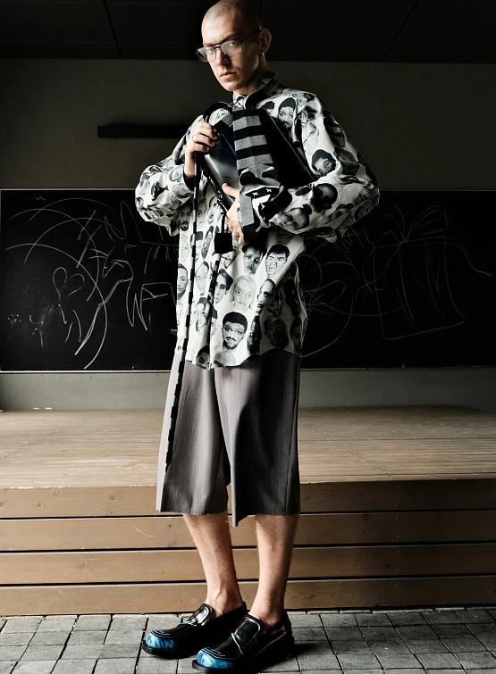 Галстук Charles Jeffrey Loverboy Animal Tie Grey