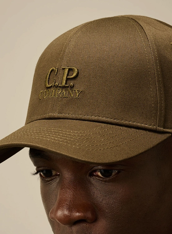 Кепка C.P. Company Gabardine Logo Cap Ivy Green