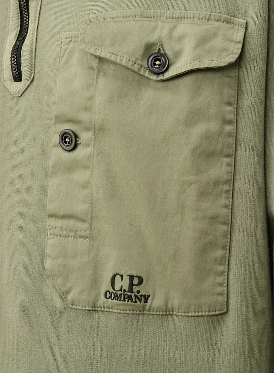 Халф-зип C.P. Company Cotton Fleece Mixed Agave Green