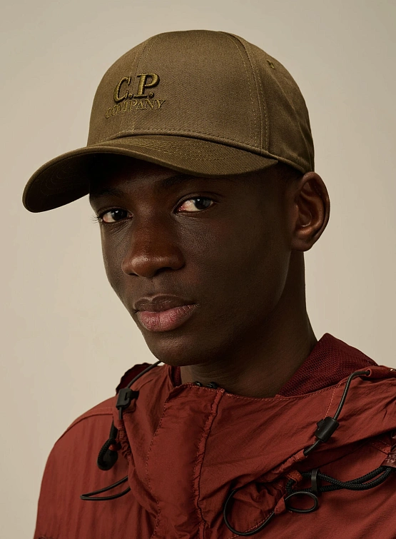 Кепка C.P. Company Gabardine Logo Cap Ivy Green