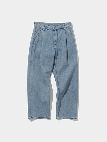 Джинсы Uniform Bridge Wide One Tuck Denim Light Indigo
