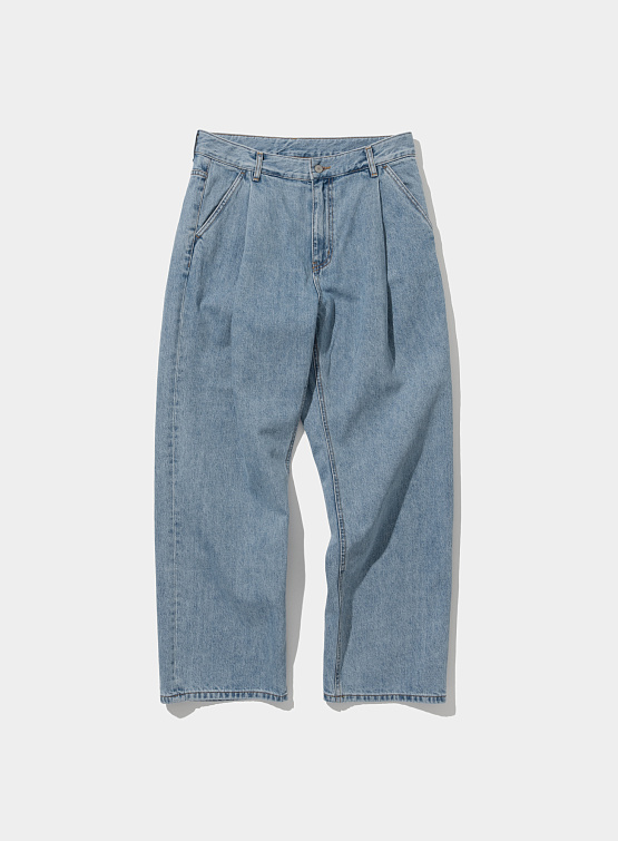 Джинсы Uniform Bridge Wide One Tuck Denim Light Indigo