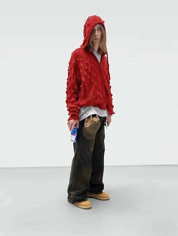 Зип-худи MADFRENZY Spiked Zip-Up Red