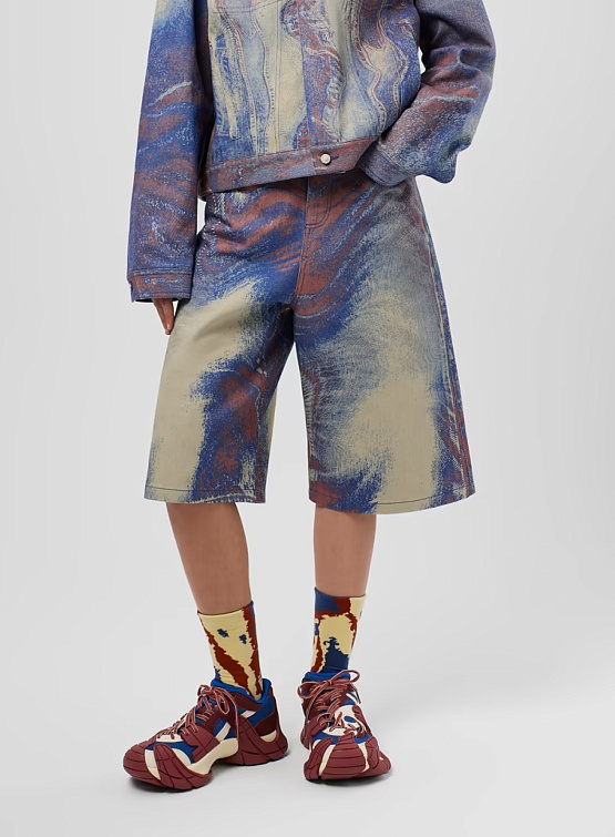 Шорты CAMPERLAB Denim Shorts Blue-Beige-Red