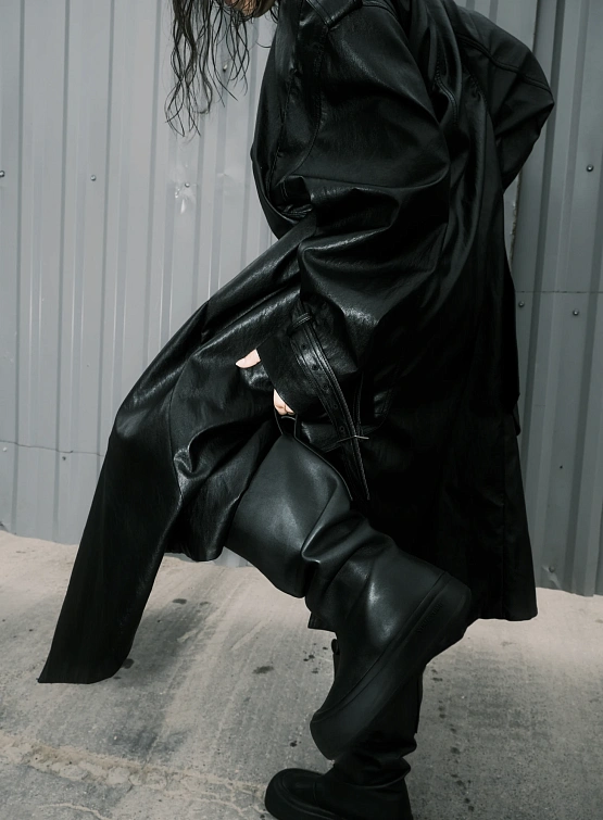 Тренч JUNTAE KIM Corset Trench Coat Black