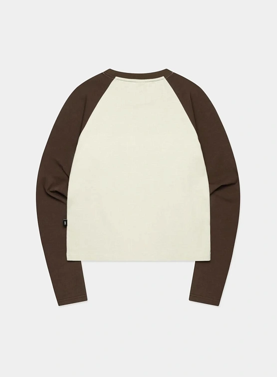 Женский лонгслив LMC Wm Gradation Lettering Raglan Long Brown