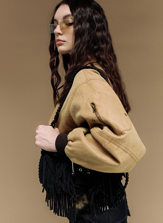 Сумка OSOI Hobo Brocle Fringe Black