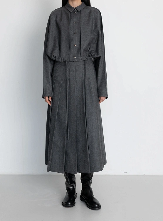 Женский овершот LE17SEPTEMBRE Waist String Wool Gray