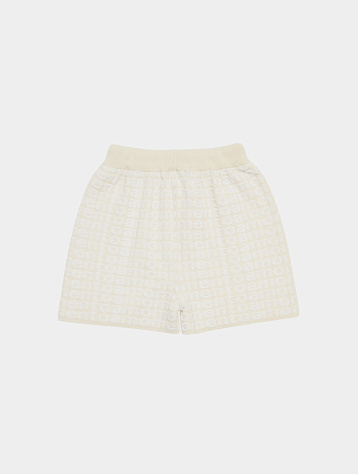 Женские шорты AMOMENTO Boucle Logo Shorts Cream