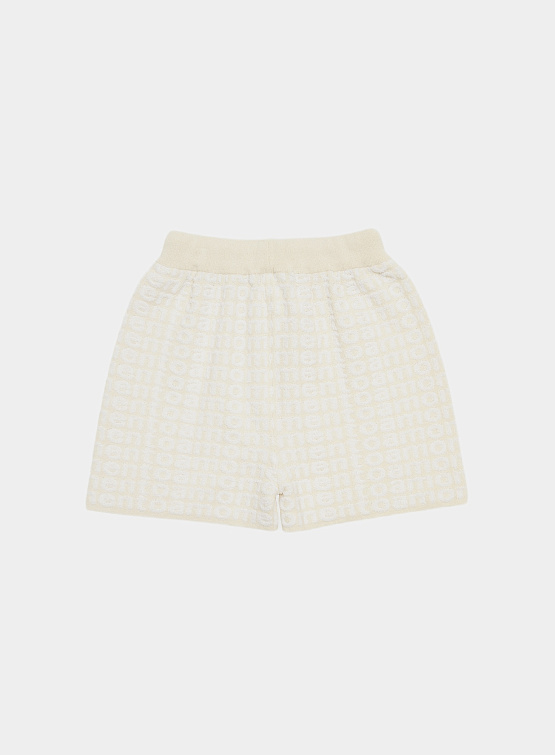 Женские шорты AMOMENTO Boucle Logo Shorts Cream