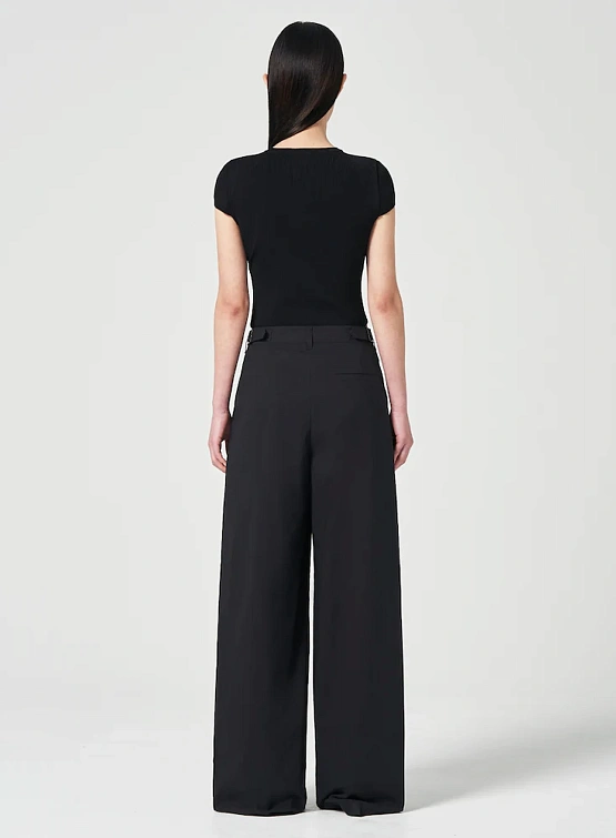 Брюки JUUN.J Buckle Detail Cotton Pants Black