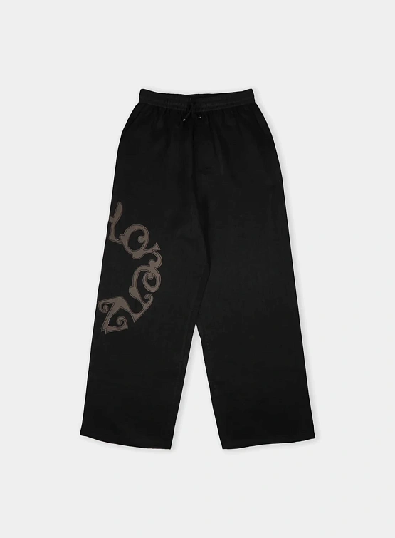 Брюки lorenz Studio Appliqué Linen Pants Black