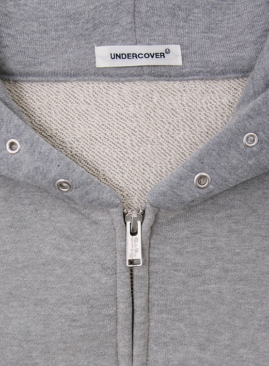 Зип-худи UNDERCOVER Fleece Nylon Tulle Layered Top Grey