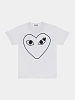 Футболка Comme des Garçons PLAY Black Heart Printing White
