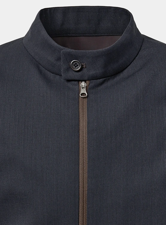 Куртка AMOMENTO Wool Stripe Zip-Up Black