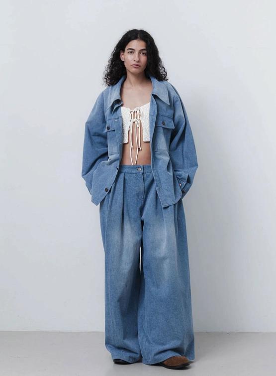 Женские джинсы EPINGLER Wide Tuck Denim Washed Blue