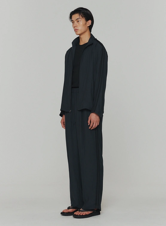 Олимпийка AMOMENTO High Neck Zip-Up Blouson Dark Navy