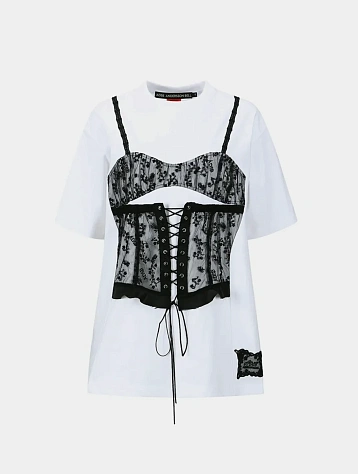 Женская Футболка Andersson Bell Lace Corset Oversized White