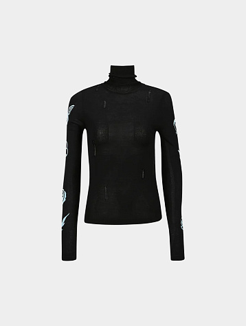 Женский лонгслив Andersson Bell Augen Flocking Inner Knit Black