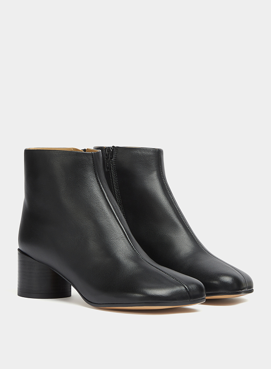 Женские ботинки MM6 Maison Margiela Leather Ankle Boots Black
