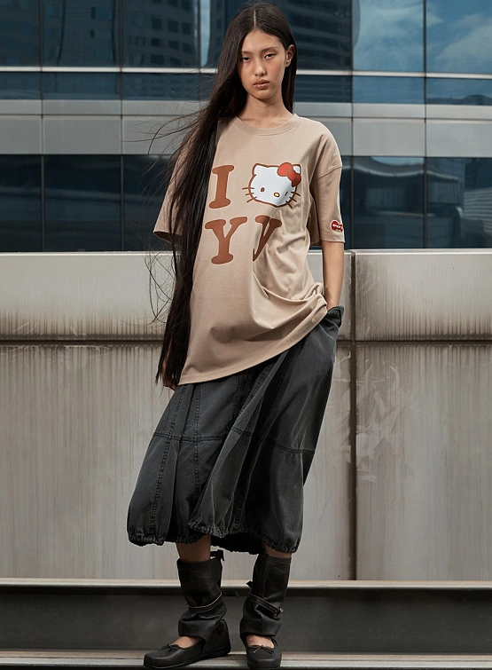 Футболка OPEN YY Hello Kitty x YY T-Shirt Beige