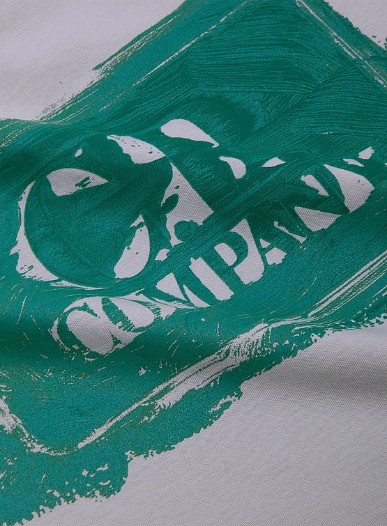 Футболка C.P. Company 30/1 Jersey Graphic Logo Blue Fox