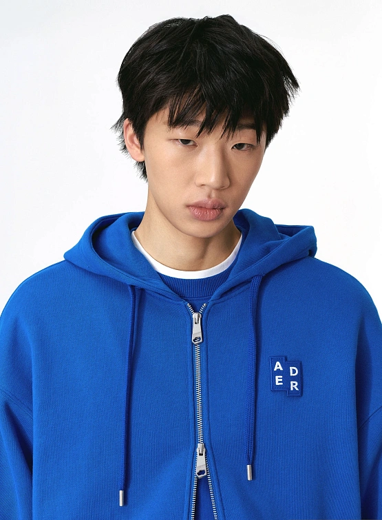 Зип-худи ADERERROR Sig; BL Tag 02 Blue