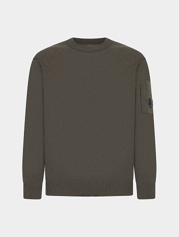 Джемпер C.P. Company Merino Wool Fast Dyed Logo Knit Walnut