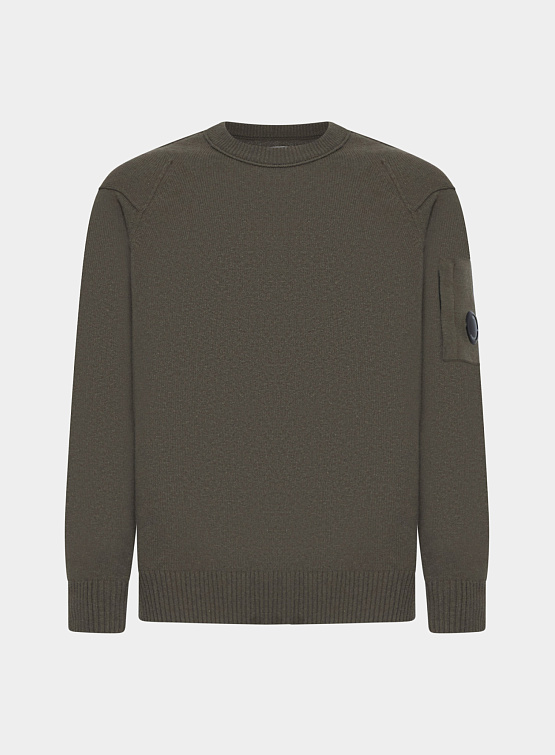 Джемпер C.P. Company Merino Wool Fast Dyed Logo Knit Walnut