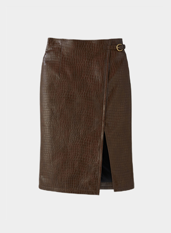 Женская юбка Recto Leona Crocodile Effect Brown