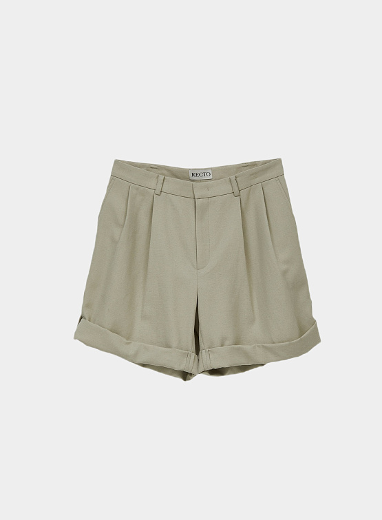 Шорты Recto Wool Roll Up Detail Wide Short Light Khaki