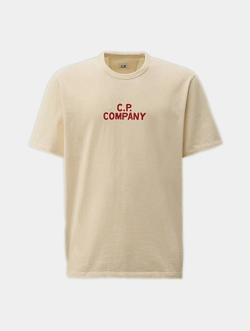 Футболка C.P. Company Natural Jersey Logo Pistachio Shell